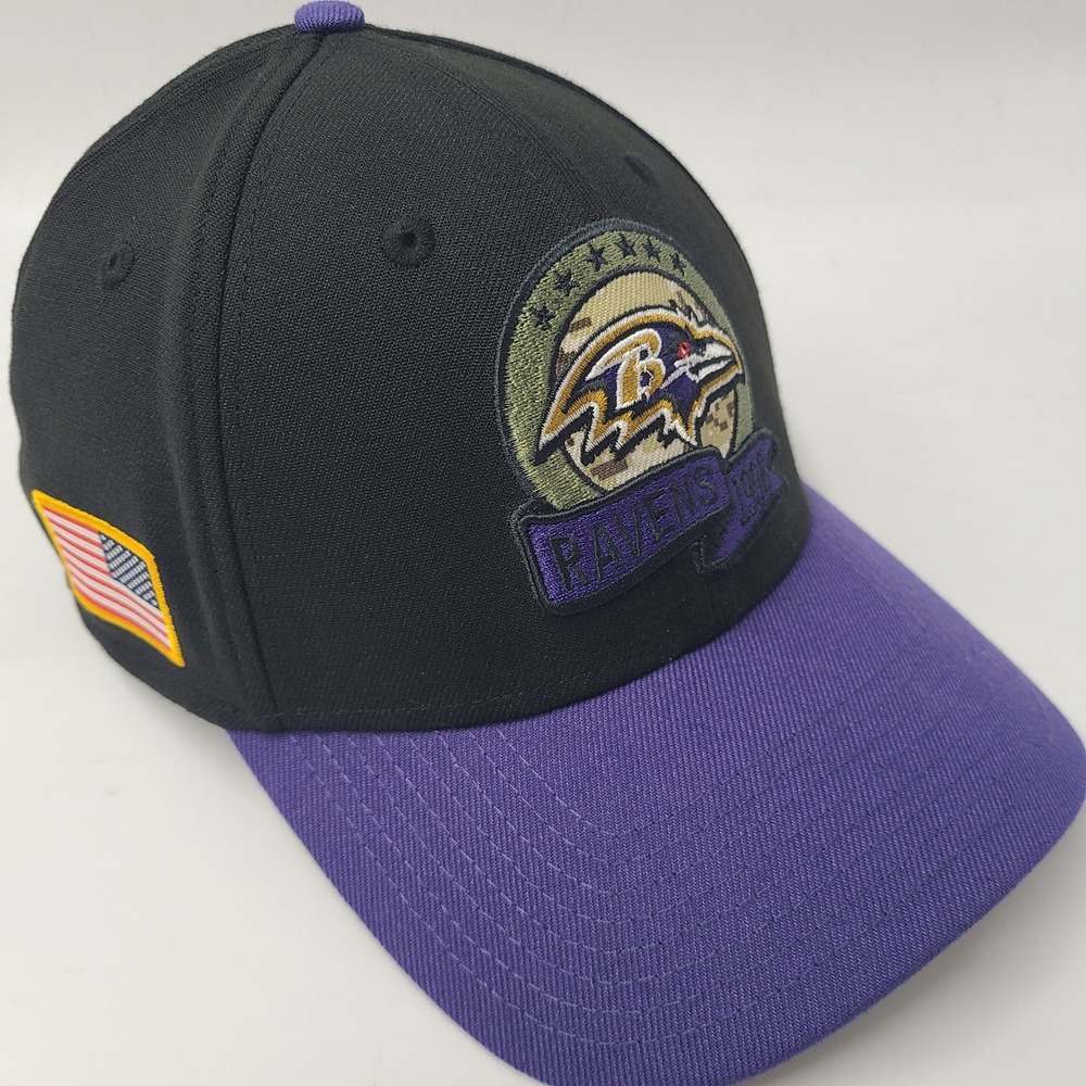 Baltimore Ravens Hat Fitted‎ M-L New Era 39Thirty Black Salute to Service Camo